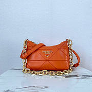 Prada System Nappa Leather Patchwork Bag Orange 24x18.5x9cm - 1