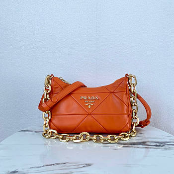 Prada System Nappa Leather Patchwork Bag Orange 24x18.5x9cm