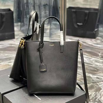 YSL Shopping Toy in Supple Leather Black Gold 25x28x8cm