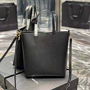 YSL Shopping Toy in Supple Leather Black Gold 25x28x8cm - 5