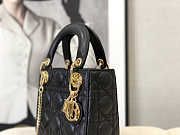 Dior Mini Lady Bag Black Lambskin Gold 17cm - 2