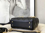 Dior Mini Lady Bag Black Lambskin Gold 17cm - 4