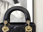 Dior Mini Lady Bag Black Lambskin Gold 17cm - 3