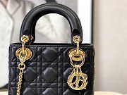 Dior Mini Lady Bag Black Lambskin Gold 17cm - 6