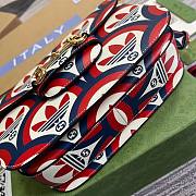 Adidas x Gucci Horsebit 1955 Shoulder Bag Blue And Red 25x18x8cm - 5