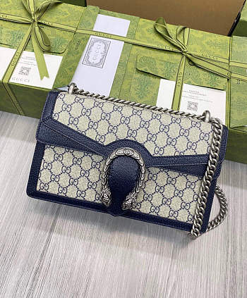 Gucci Dionysus Small GG Shoulder Bag Beige And Blue 28x17x9cm