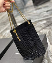 YSL Grace Small Chain Bag In Suede Black 21x16x2.5cm - 5