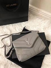 YSL Mini LouLou Toy Bag Grey Silver 20x4x14cm - 5