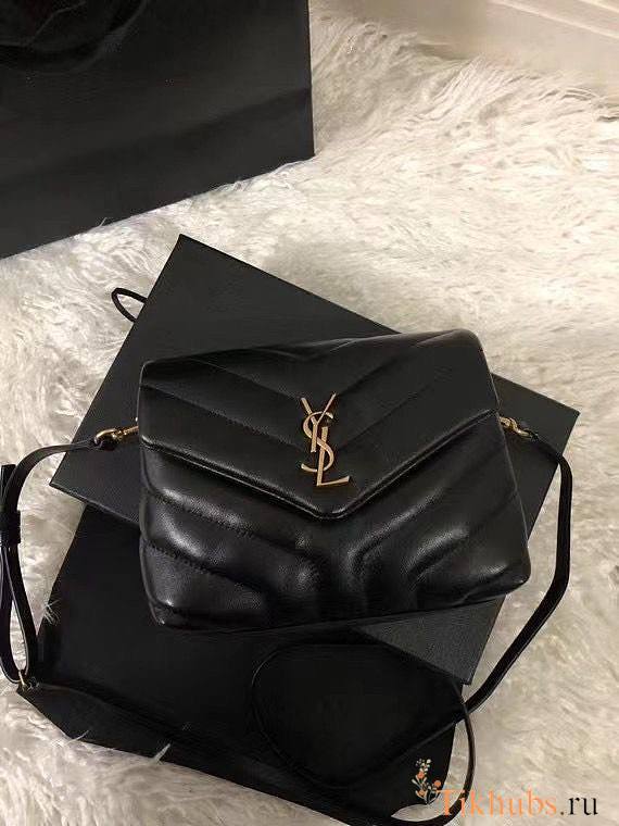 YSL Mini LouLou Toy Bag Black Gold 20x4x14cm - 1