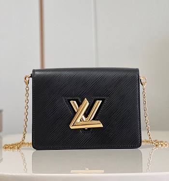 Louis Vuitton LV Twist Belt Chain Pouch Black 19x13.5x4.2cm