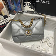 Chanel 19 Flap Bag Silver Gold Hardware 26cm - 1