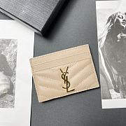 YSL Card Case Light Beige Gold 10x7.5x0.5cm - 1