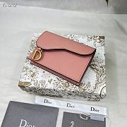 Dior Saddle Flap Card Holder Pink 11.5x8x2cm - 1