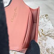 Dior Saddle Flap Card Holder Pink 11.5x8x2cm - 2