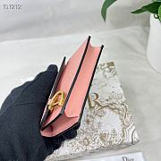 Dior Saddle Flap Card Holder Pink 11.5x8x2cm - 3