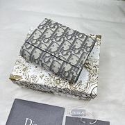 Dior Saddle Lotus Oblique Jacquard Wallet Gray 10x9x2.5cm - 6