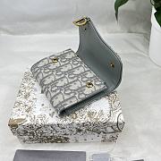 Dior Saddle Lotus Oblique Jacquard Wallet Gray 10x9x2.5cm - 5