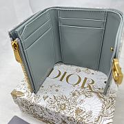 Dior Saddle Lotus Oblique Jacquard Wallet Gray 10x9x2.5cm - 4