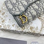 Dior Saddle Lotus Oblique Jacquard Wallet Gray 10x9x2.5cm - 3