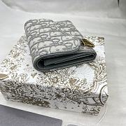 Dior Saddle Lotus Oblique Jacquard Wallet Gray 10x9x2.5cm - 2