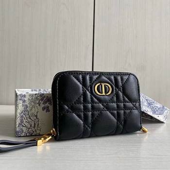 Dior Caro Detachable Card Holder Black 12 x 8.5 cm