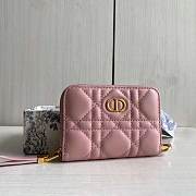 Dior Caro Detachable Card Holder Pink 12 x 8.5 cm - 1