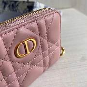 Dior Caro Detachable Card Holder Pink 12 x 8.5 cm - 4