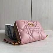 Dior Caro Detachable Card Holder Pink 12 x 8.5 cm - 3