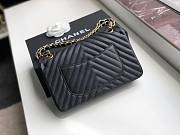 Chanel Medium Flap Bag Chevron Black Caviar Gold 25cm - 5