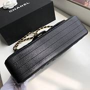 Chanel Medium Flap Bag Chevron Black Caviar Gold 25cm - 3