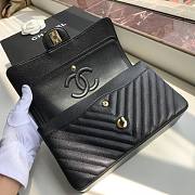 Chanel Medium Flap Bag Chevron Black Caviar Gold 25cm - 2