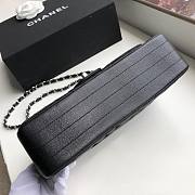 Chanel Medium Flap Bag Chevron Black Caviar Silver 25cm - 6