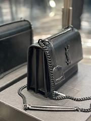 YSL Sunset Chain Bag in Smooth Leather Medium Black 22x16x8cm - 5