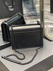 YSL Sunset Chain Bag in Smooth Leather Medium Black 22x16x8cm - 3