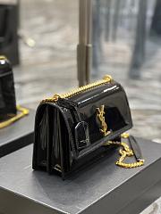 YSL Sunset Medium Patent Black Gold 22x8x16cm - 5