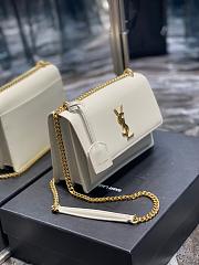 YSL Sunset Medium Patent White Gold 22x8x16cm - 5