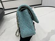 Chanel Rectangular Flap Bag Blue Tweed Light Gold Hardware 25cm - 2