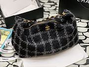 Chanel Maxi Hobo Bag Wool Tweed Black & Gray 50x33x24cm - 6