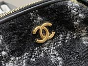 Chanel Maxi Hobo Bag Wool Tweed Black & Gray 50x33x24cm - 4