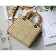 Dior Lady Natural Cannage Raffia 24 x 20 x 11 cm  - 4