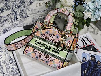 Dior Medium Lady D-Lite Bag Multicolor Lights Embroidery 24 x 20 x 11 cm