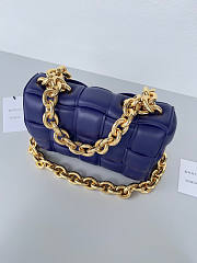 Bottega Veneta The Chain Cassette Navy Blue Gold 26x18x8cm - 4