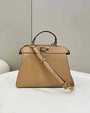 Fendi Peekaboo ISeeU Small Apricot Leather Bag 27x21x11cm - 1