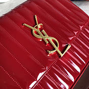 YSL Vicky Patent Red Shoulder Bag 25cm - 6