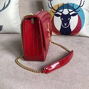 YSL Vicky Patent Red Shoulder Bag 25cm - 3