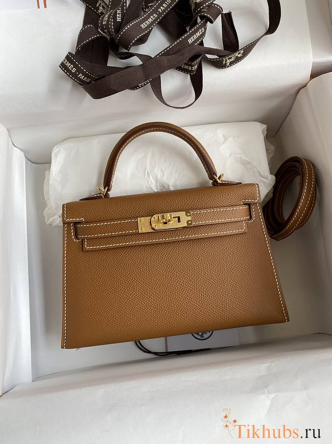 Hermes Kelly Brown Gold Epsom 19cm - 1