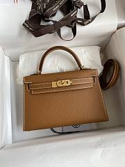 Hermes Kelly Brown Gold Epsom 19cm - 1