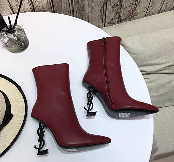 YSL Opyum Red Wine Boots