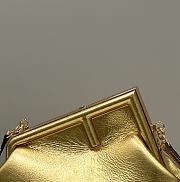 Fendi First Small Gold Laminated Leather Bag 26×9.5×18cm - 4