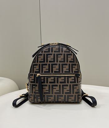 Fendi Mini Backpack Brown Leather 25x21x10cm